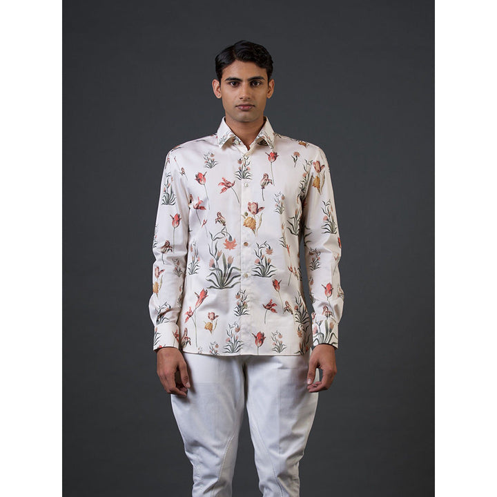 Rohit Bal Ivory Floral Digital Printed Shirt