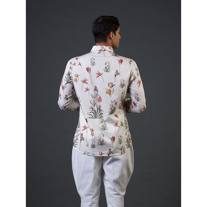 Rohit Bal Ivory Floral Digital Printed Shirt