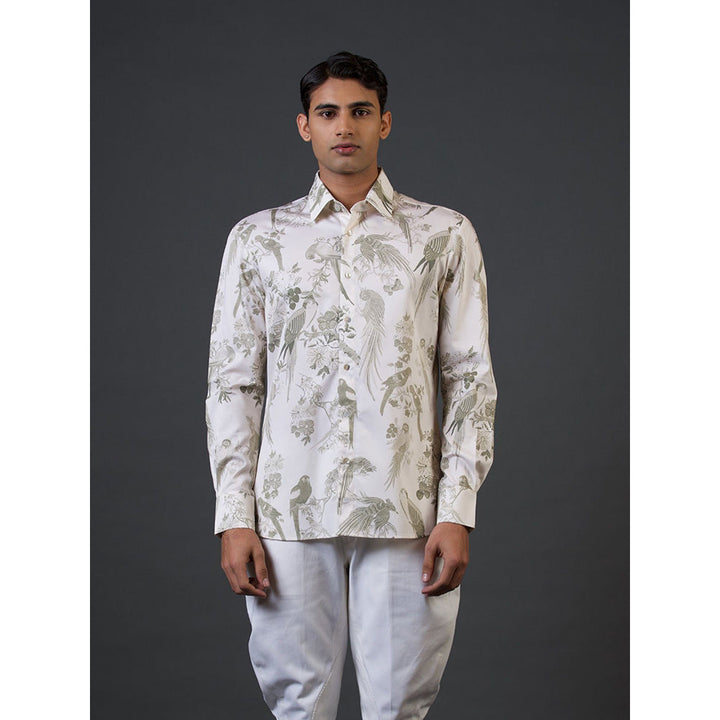 Rohit Bal Ivory Bird Digital Printed Shirt