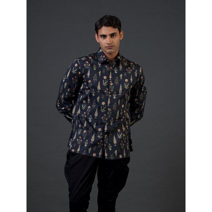 Rohit Bal Black Mughal Printed Shirt