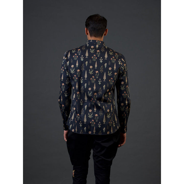 Rohit Bal Black Mughal Printed Shirt