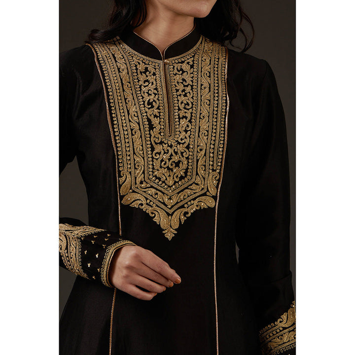 Rohit Bal Embroidered Kalidar Kurta with Churidar and Dupatta (Set of 3)