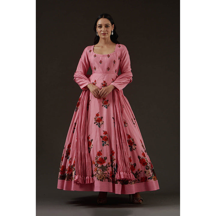 Rohit Bal Printed Anarkali Kurta with Churidar and Dupatta (Set of 3)