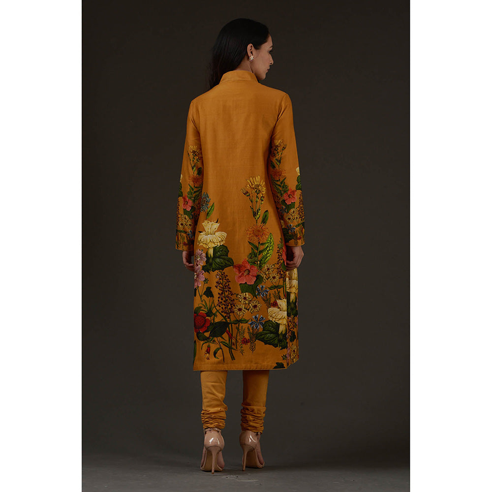 Rohit Bal Printed Straight Kurta with Churidar and Dupatta (Set of 3)