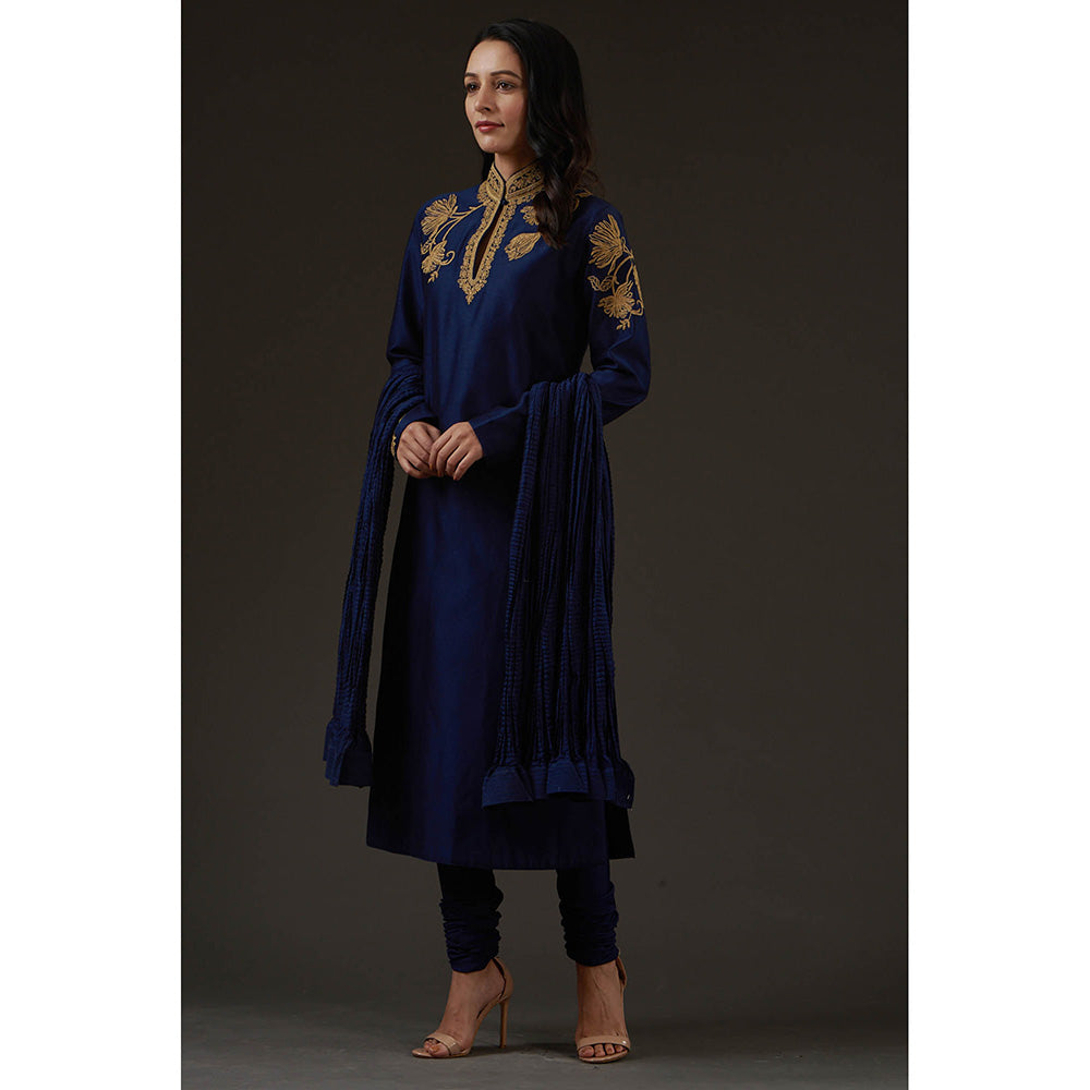 Rohit Bal Embroidered Straight Kurta (Set of 3)