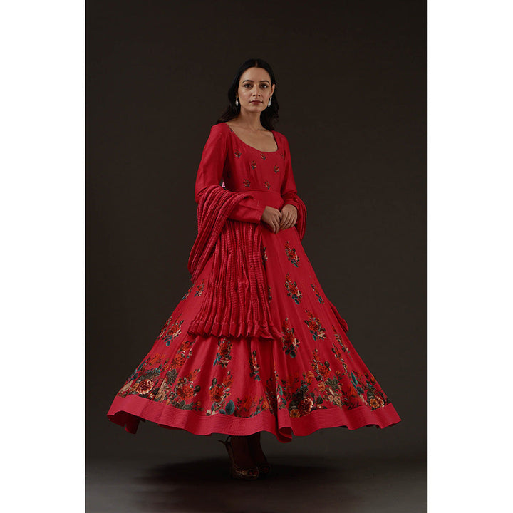 Rohit Bal Printed Anarkali Kurta with Churidar and Dupatta (Set of 3)