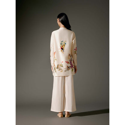 Rohit Bal Ivory Printed Chanderi Silk Co-Ord (Set of 2)