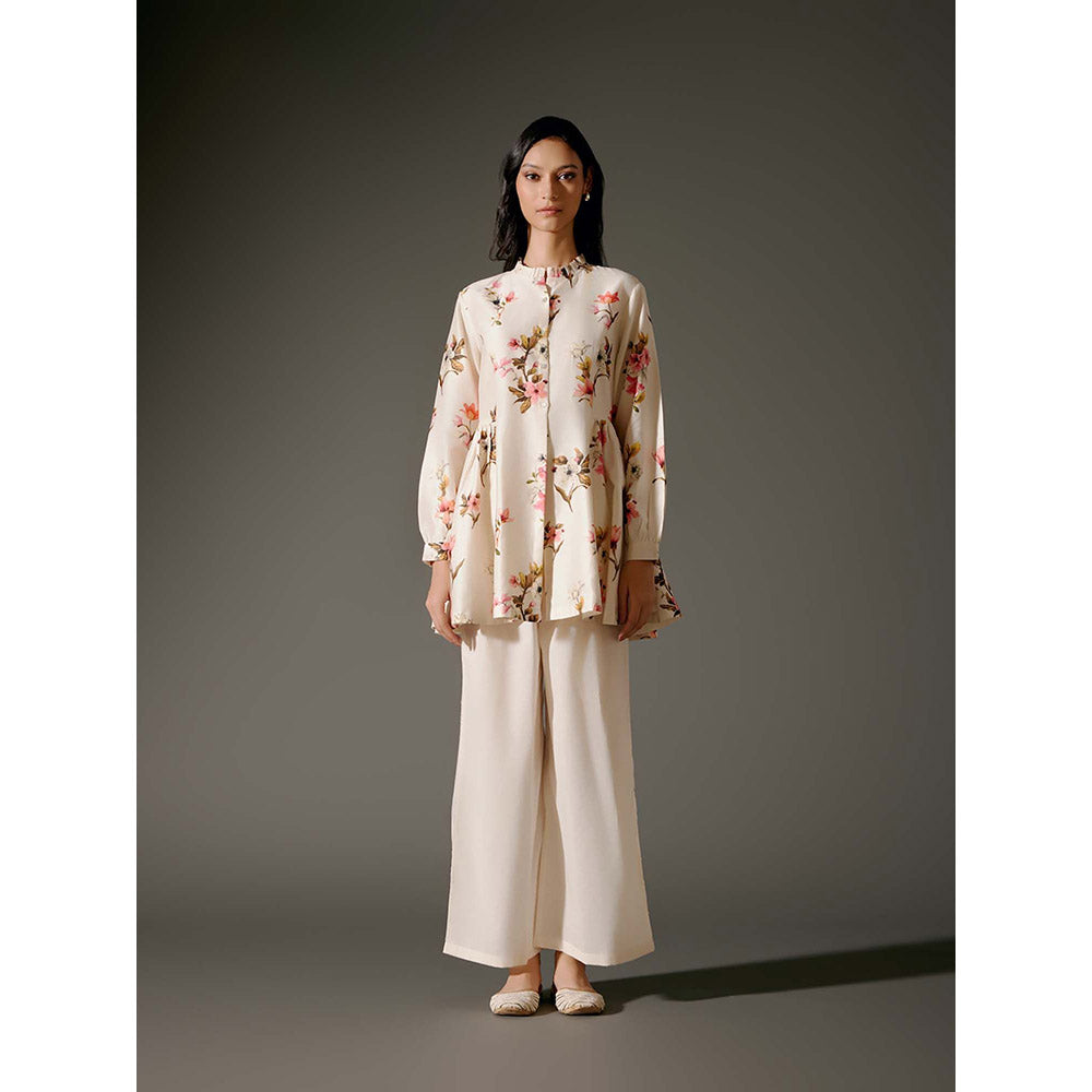 Rohit Bal Ivory Printed Chanderi Silk Co-Ord (Set of 2)