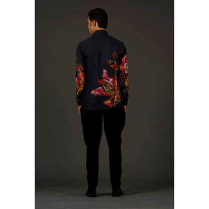 Rohit Bal Black Printed Men's Shirt