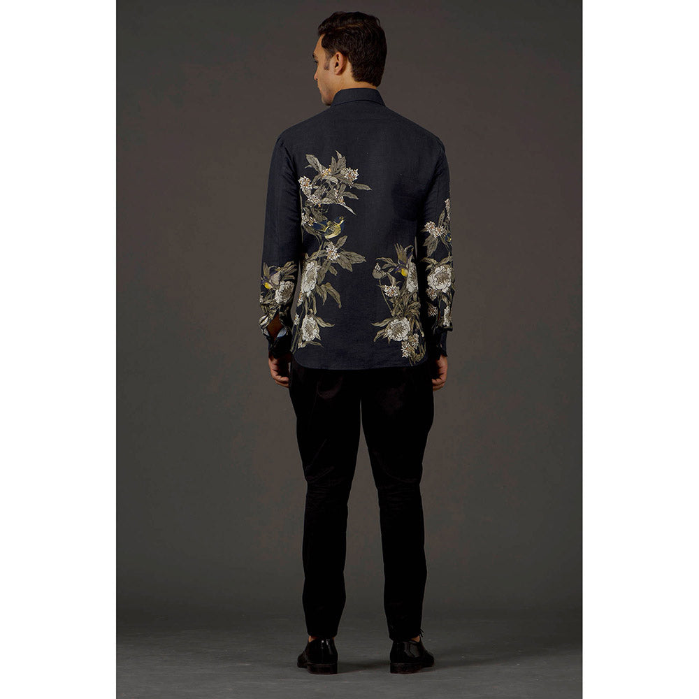 Rohit Bal Black Printed Men's Shirt