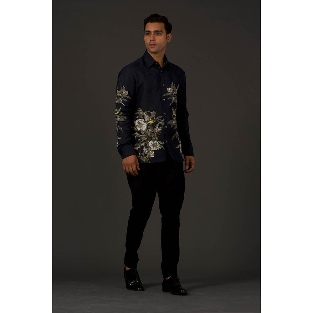 Rohit Bal Black Printed Men's Shirt