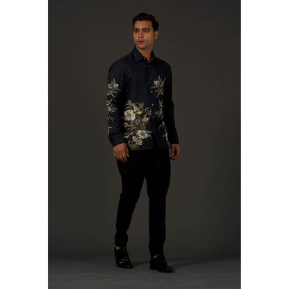 Rohit Bal Black Printed Men's Shirt