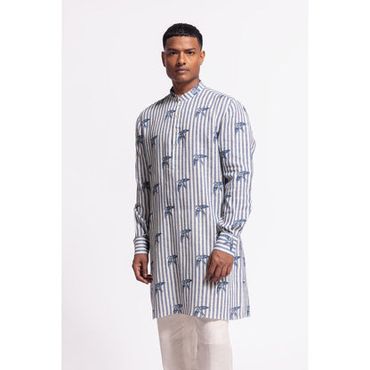 Rohit Bal Stripes Blue Kurta