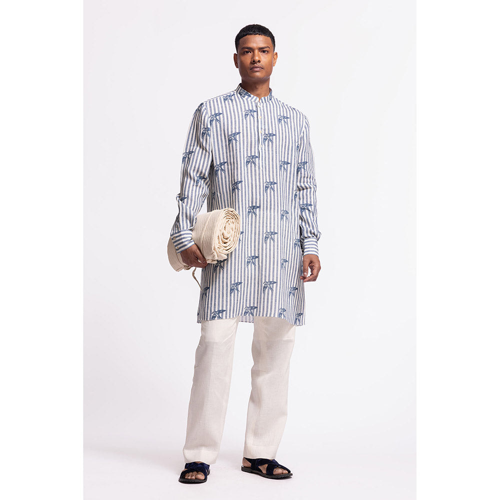 Rohit Bal Stripes Blue Kurta