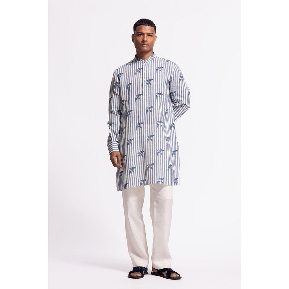 Rohit Bal Stripes Blue Kurta