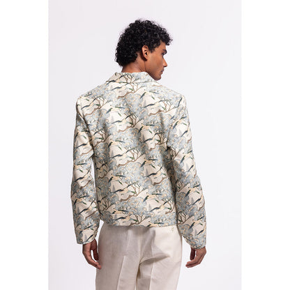 Rohit Bal Printed Ivory Crop Jacket