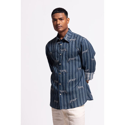 Rohit Bal Stripes Blue Shirt