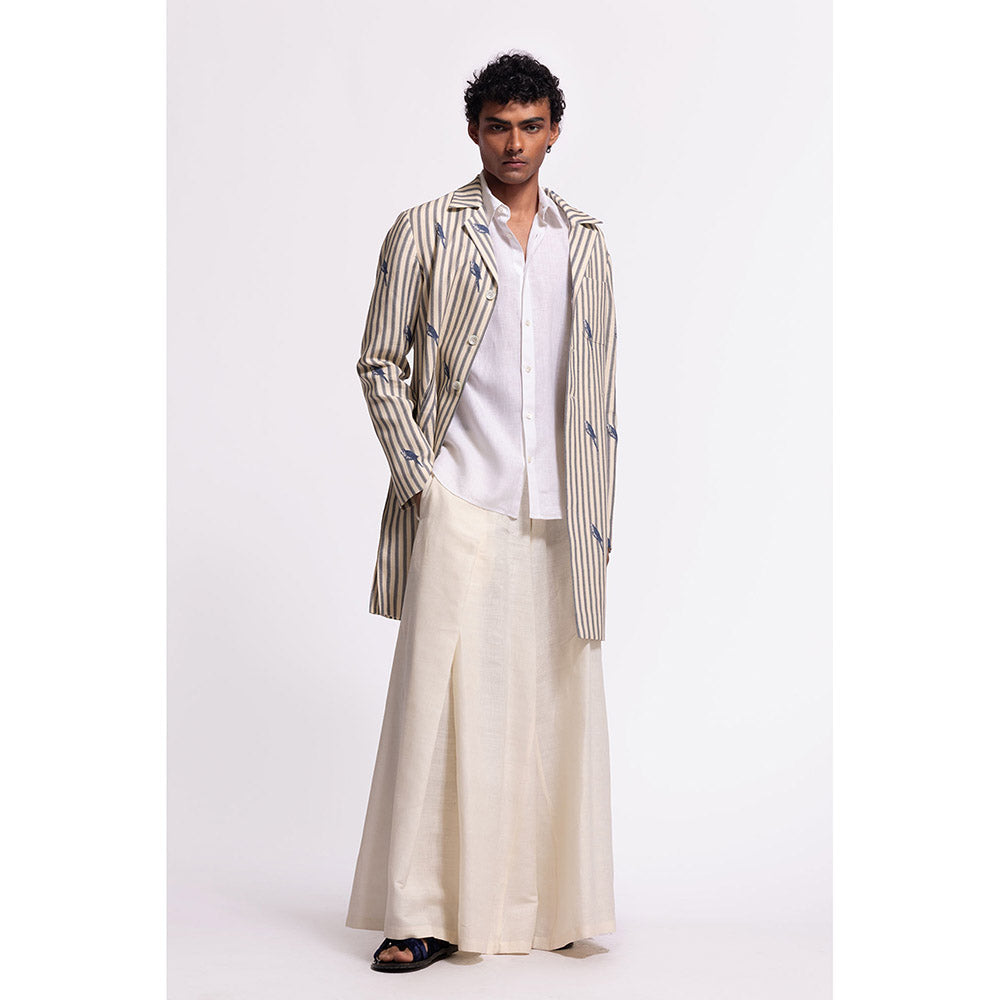 Rohit Bal Stripes Ivory Jacket