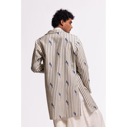 Rohit Bal Stripes Ivory Jacket