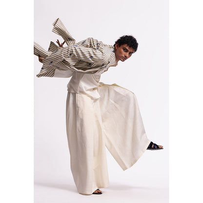 Rohit Bal Stripes Ivory Jacket