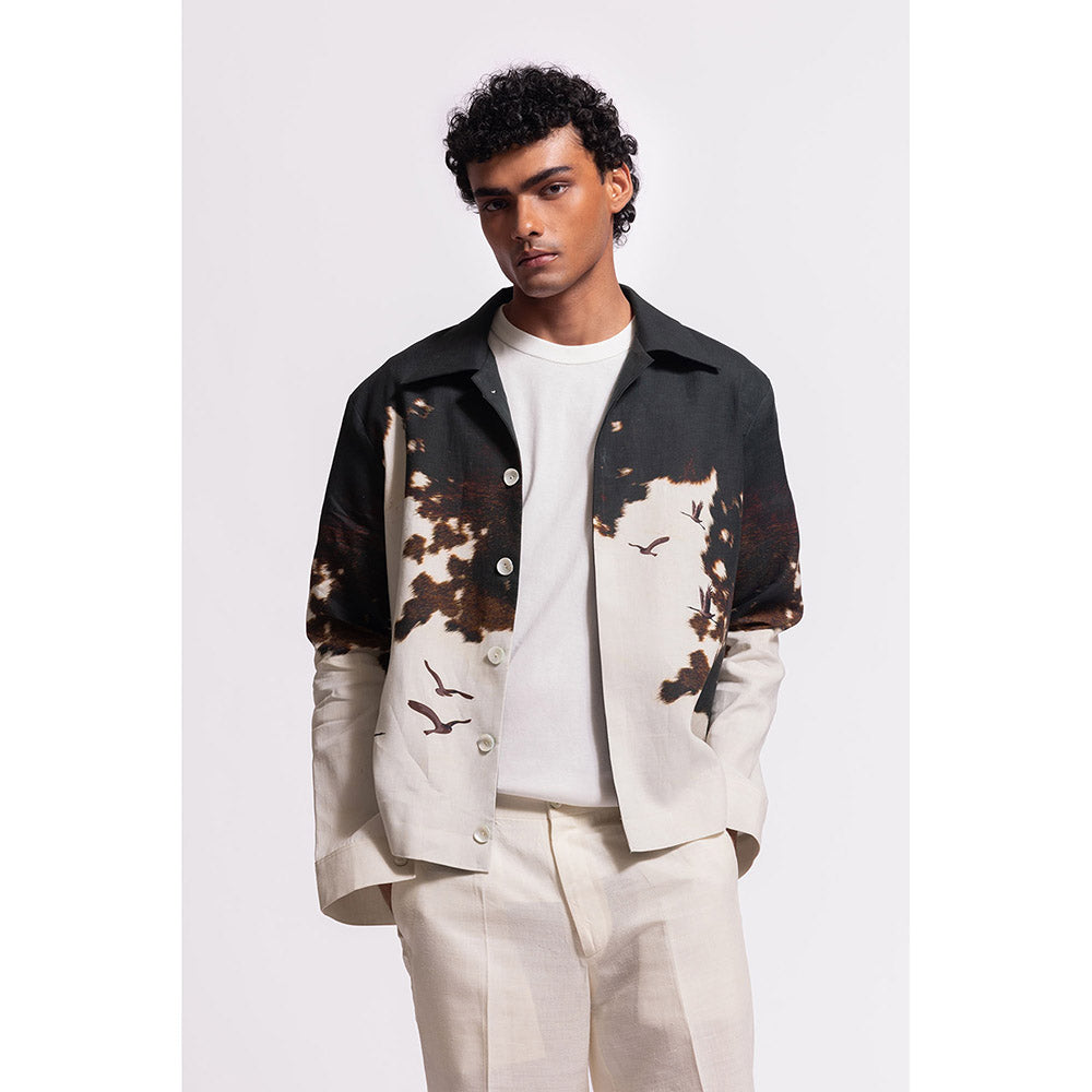 Rohit Bal Printed Ivory Crop Jacket