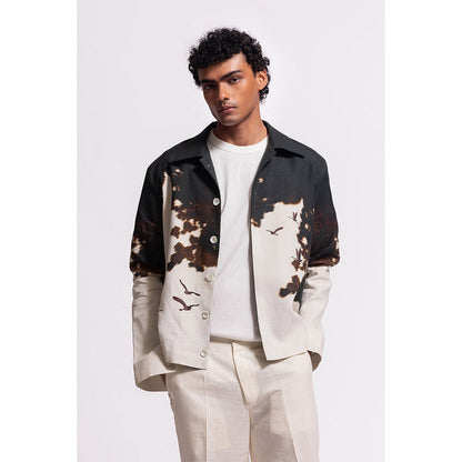 Rohit Bal Printed Ivory Crop Jacket