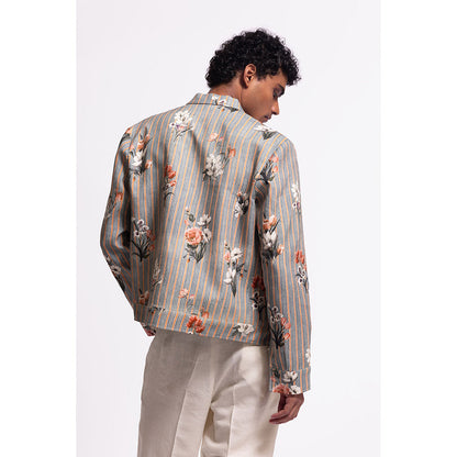 Rohit Bal Stripes Grey Crop Jacket