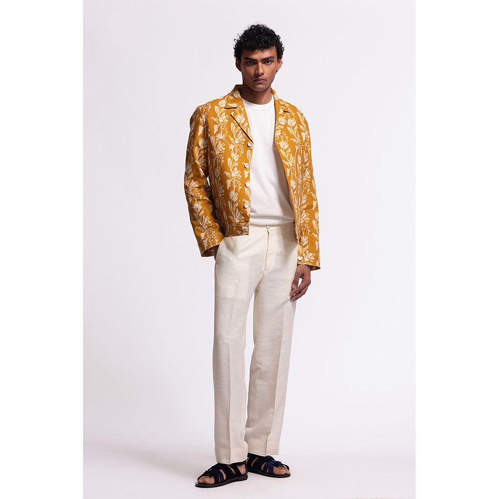 Rohit Bal Floral Mustard Crop Jacket