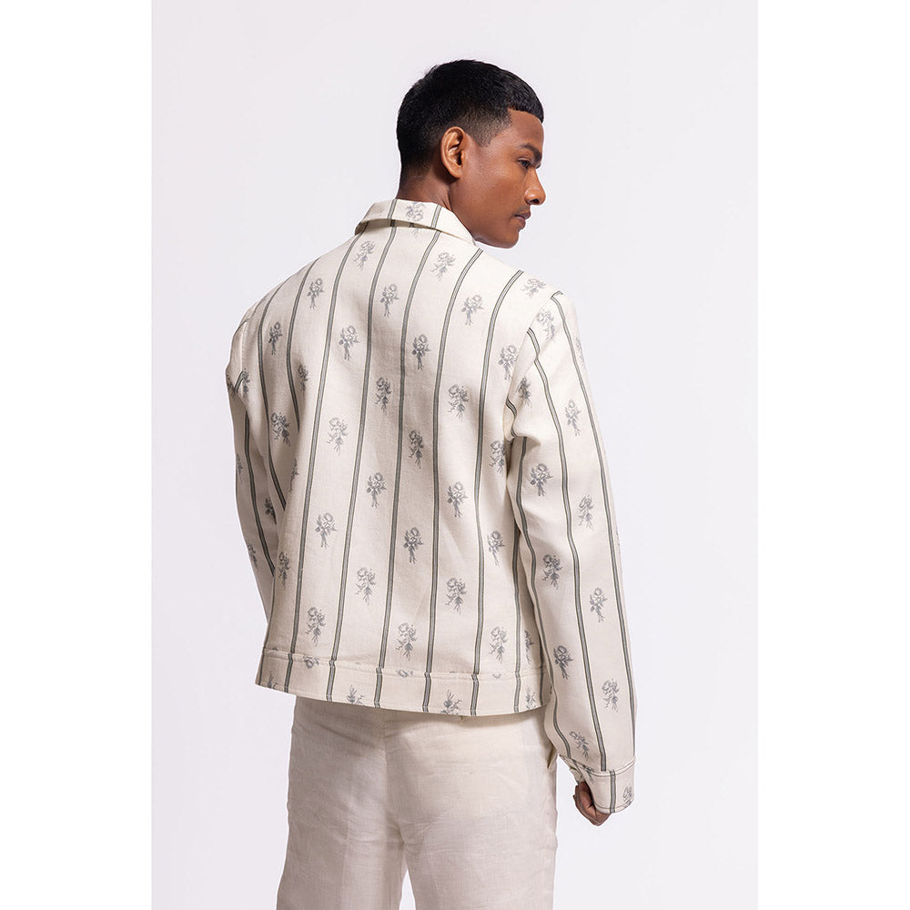 Rohit Bal Stripes Ivory Crop Jacket