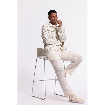 Rohit Bal Stripes Ivory Crop Jacket