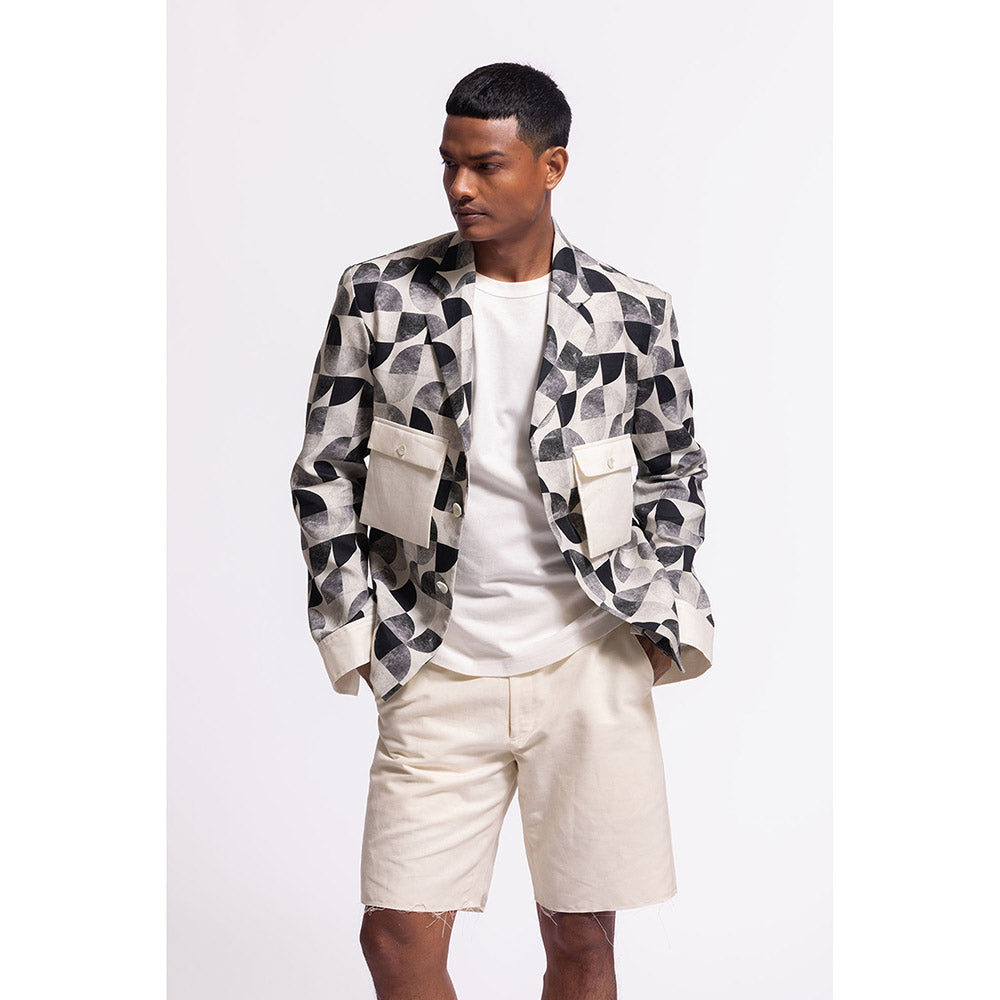 Rohit Bal Printed Black Crop Jacket