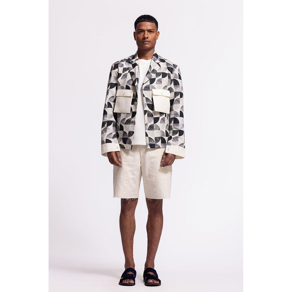 Rohit Bal Printed Black Crop Jacket