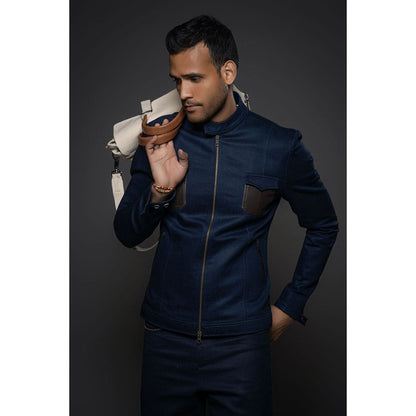 Rohit Bal Blue Men Denim Jacket