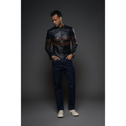 Rohit Bal Black Men Leather Jacket