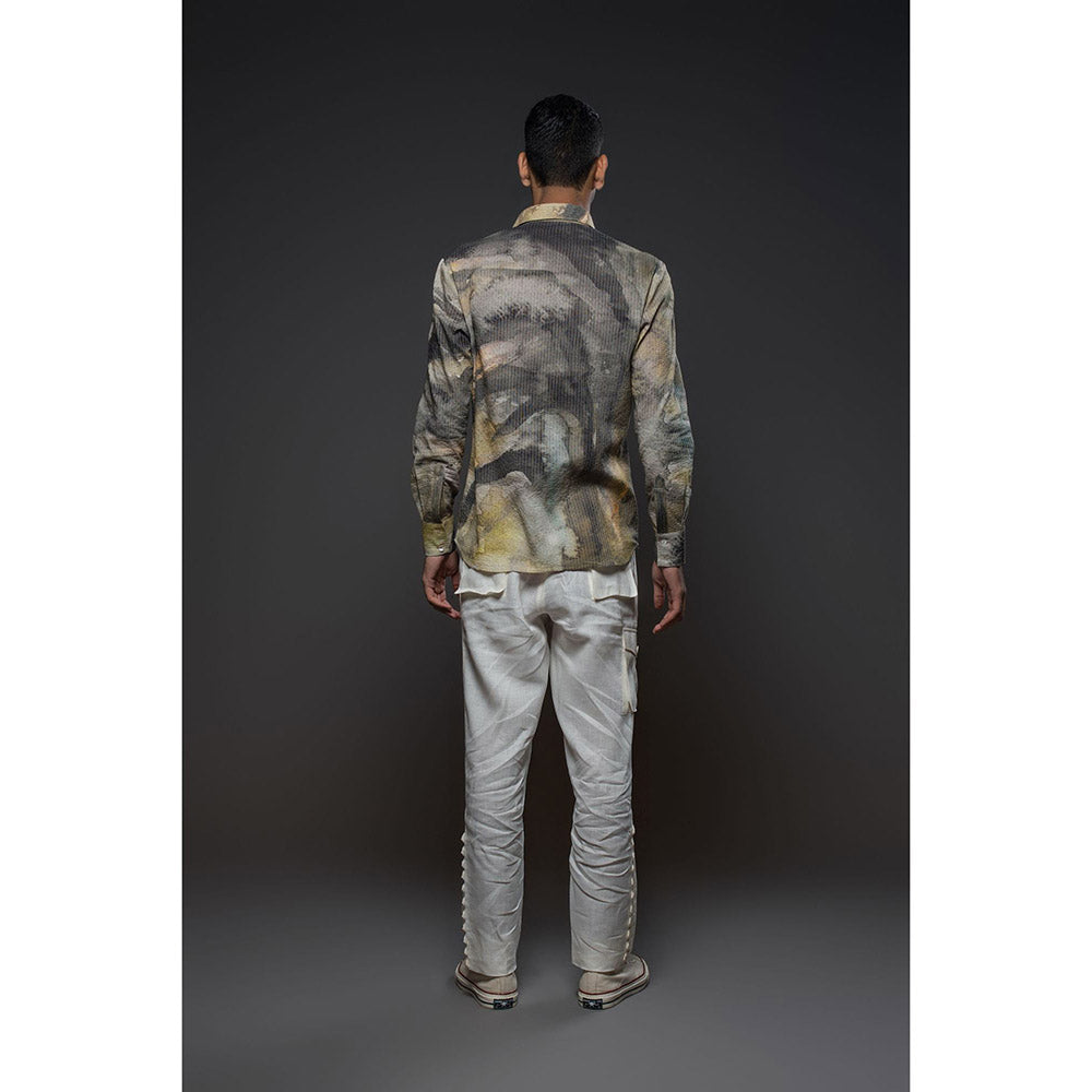 Rohit Bal Men Brown Heavy Voile Printed Shirt