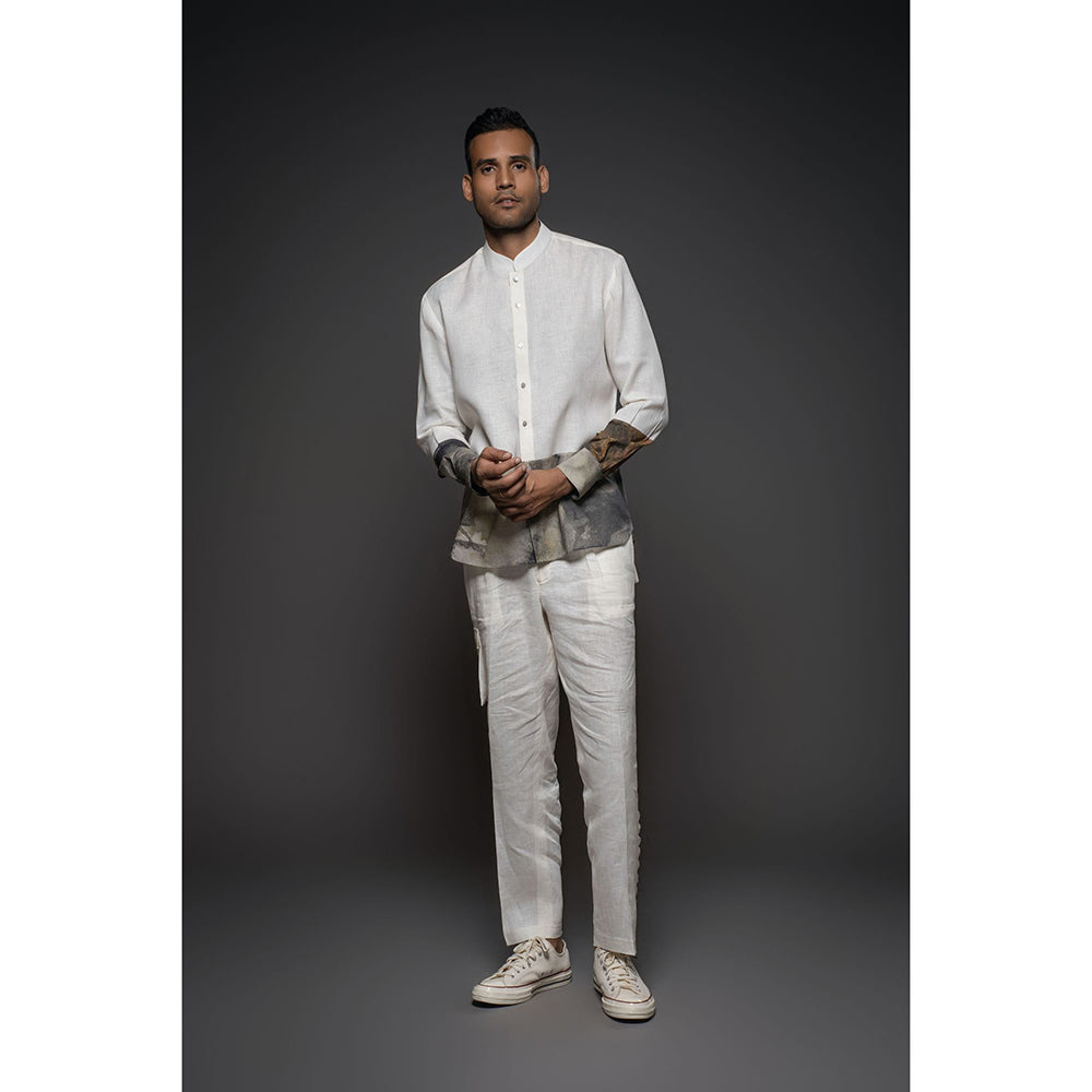 Rohit Bal White Men Printed Shirt