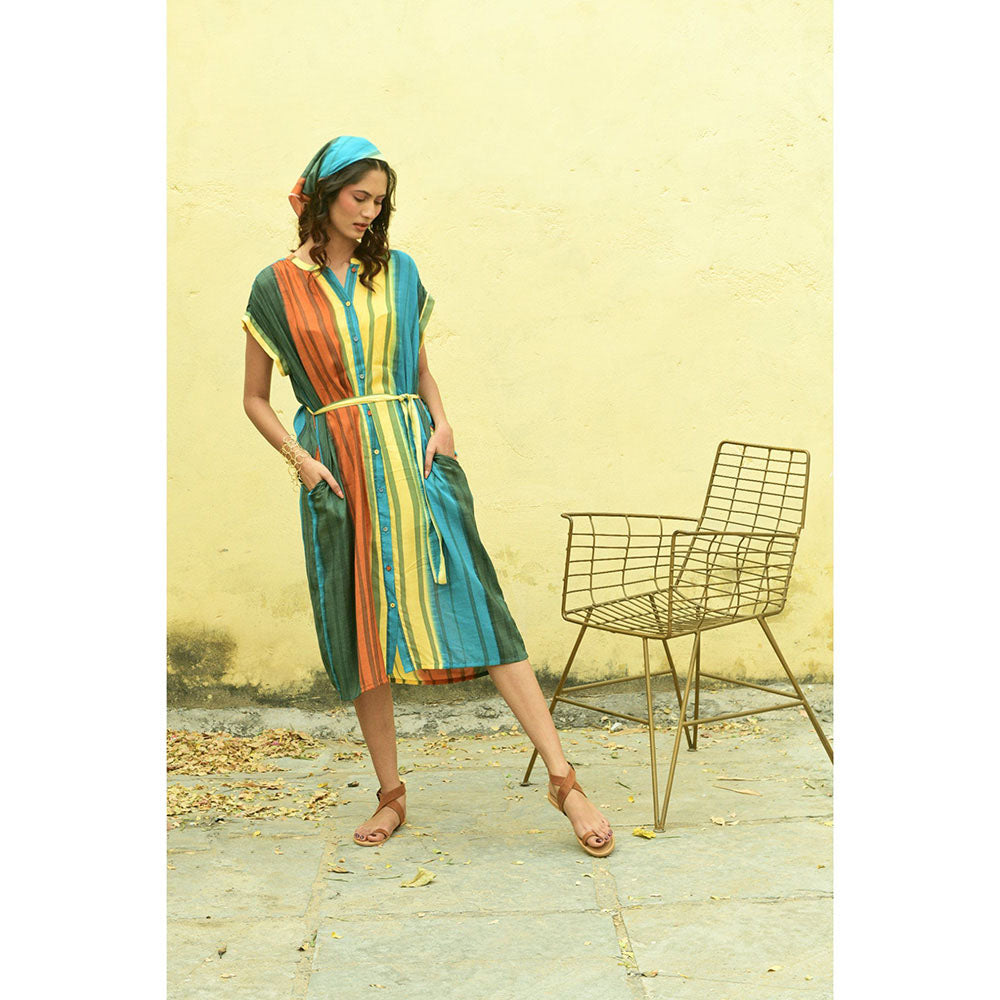 ROHO Stellar Dress with Belt - Multi-Color