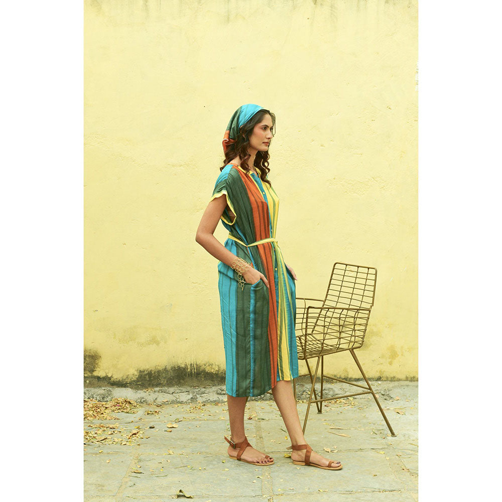 ROHO Stellar Dress with Belt - Multi-Color