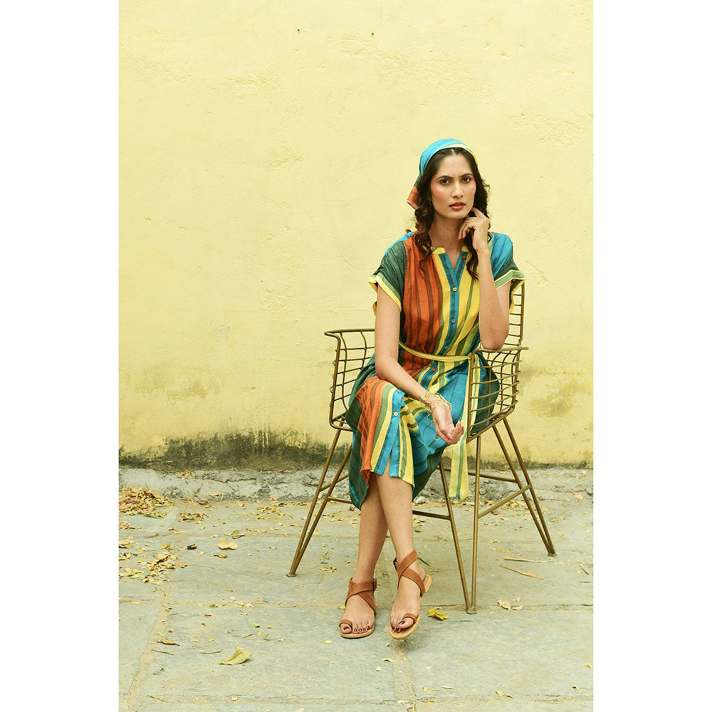 ROHO Stellar Dress with Belt - Multi-Color