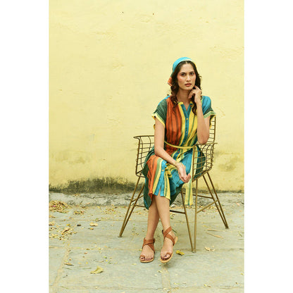 ROHO Stellar Dress with Belt - Multi-Color