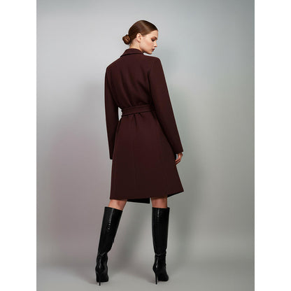 ROSA DAME Power Wrap Mahogany It Girl Edition Wool Coat