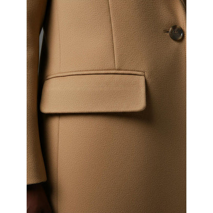 ROSA DAME Camel Wool Power Silhouette Longline Coat