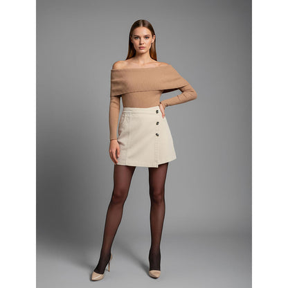 ROSA DAME Corduroy Wrap Luxe Street Mini Skirt