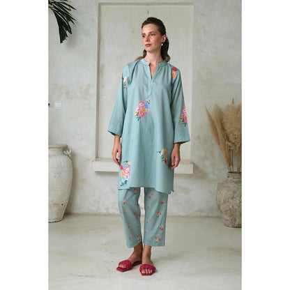 Roza Pret Green Floral Rosita Kurta