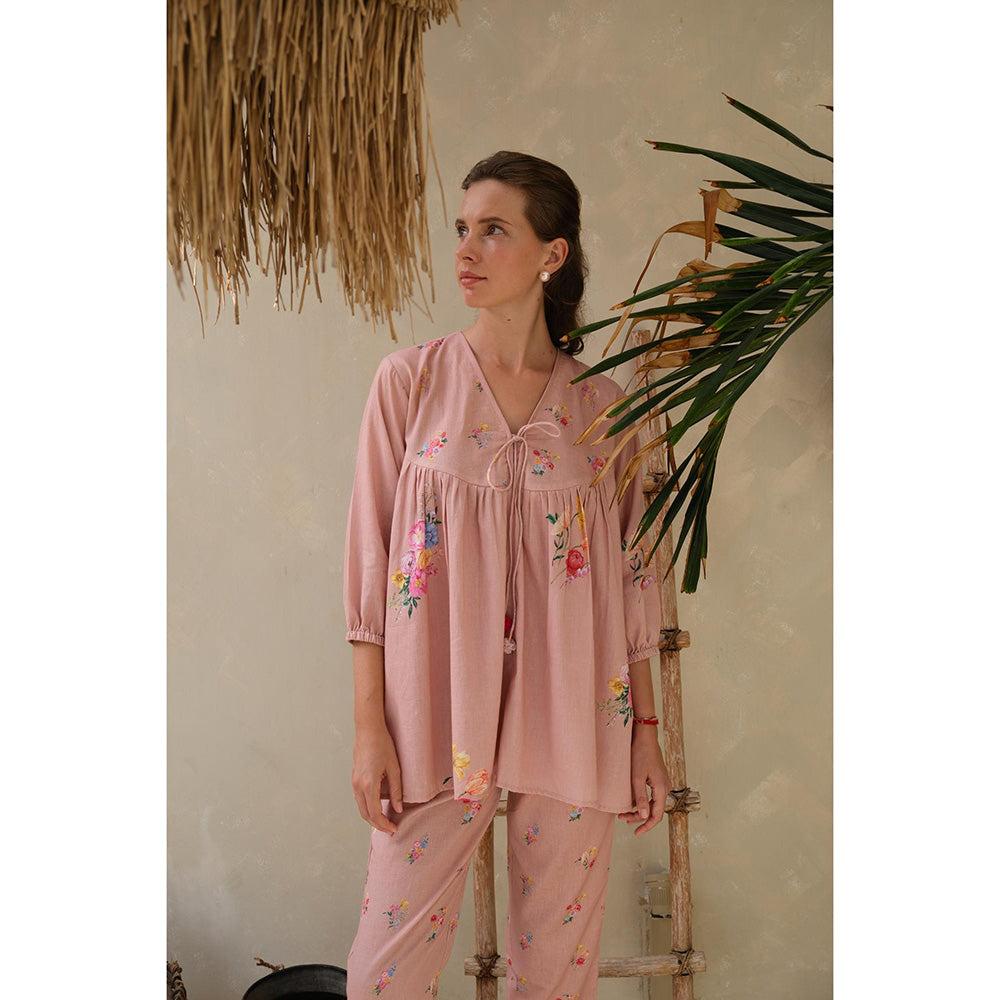 Roza Pret Pink Floral Rosita Top