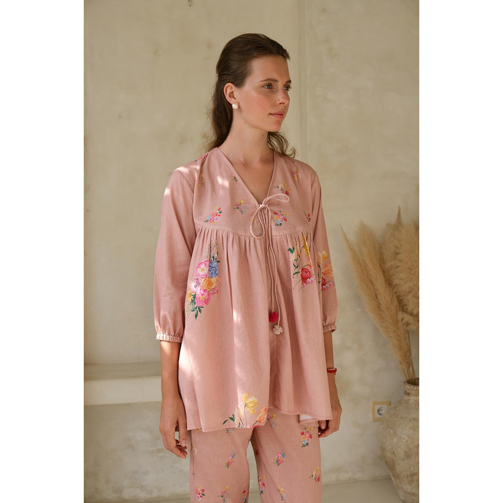 Roza Pret Pink Floral Rosita Top