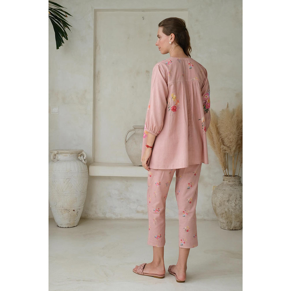 Roza Pret Pink Floral Rosita Top