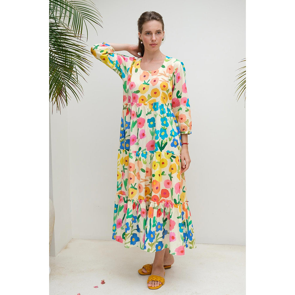 Roza Pret Multicoloured Floral Sorin Dress