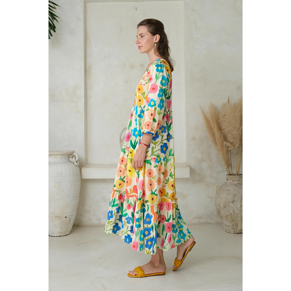 Roza Pret Multicoloured Floral Sorin Dress