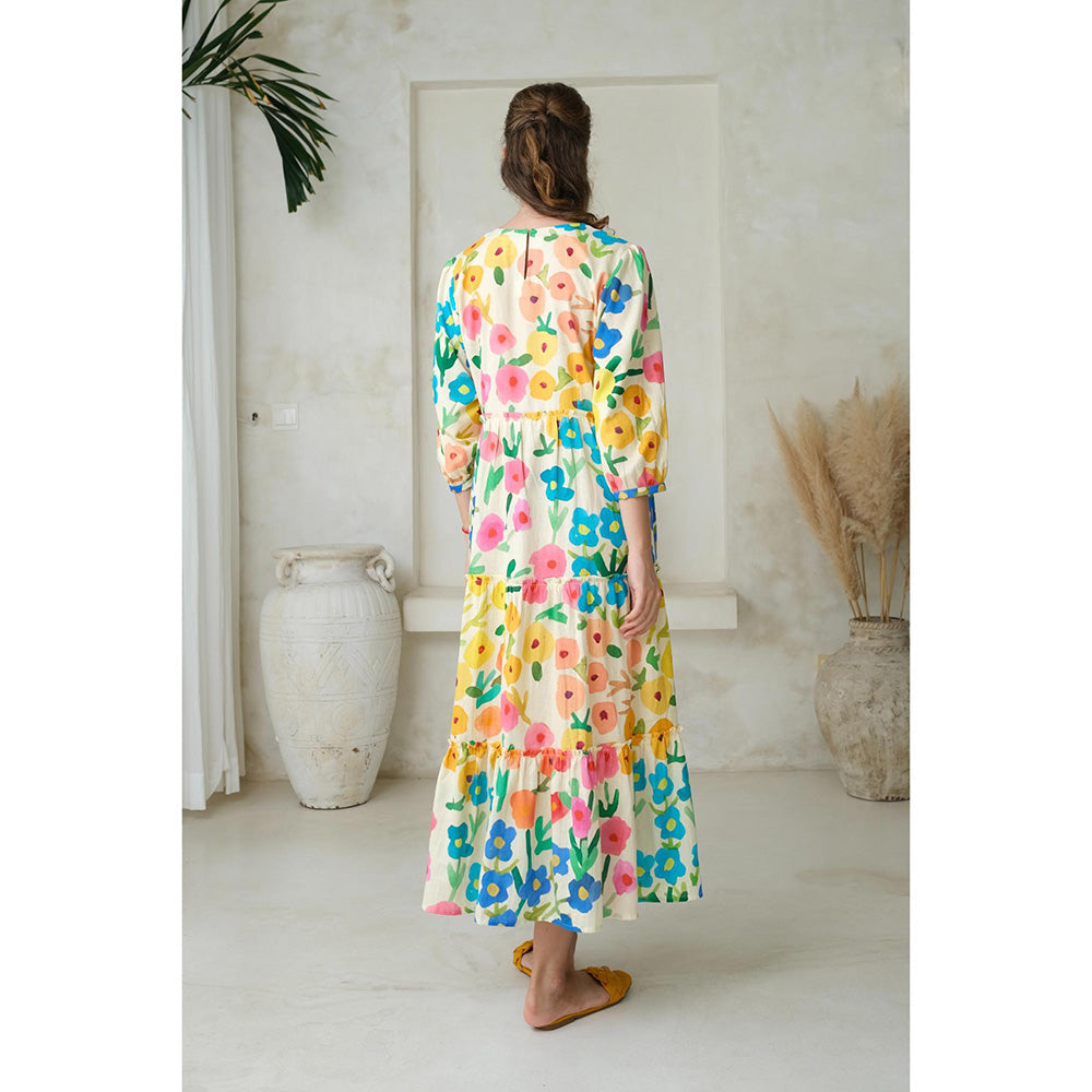 Roza Pret Multicoloured Floral Sorin Dress
